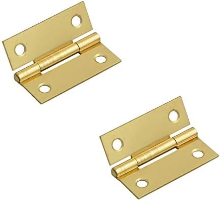 Merriway BH03833 (2 Pcs) EB Steel Butt Hinge, Brass Plated, 50 mm (2 inch) - Pack of 2 Pieces