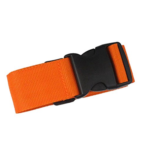 Binmer(TM) Adjustable Suitcase Luggage Straps Travel Buckle Baggage Tie Down Belt Lock (Orange)