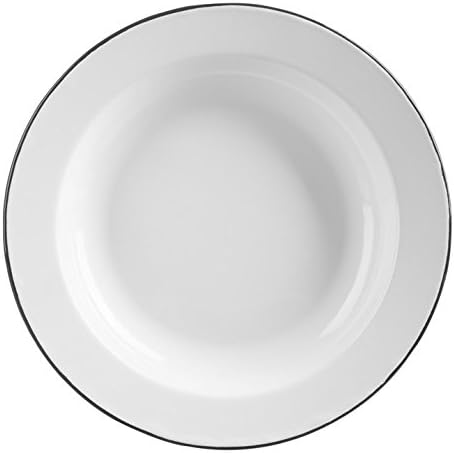 Unbekannt Tiefer Teller Flache Schale Emaille Weiss Schwarzer Rand Nostalgie Look O 26 Cm Amazon De Kuche Haushalt