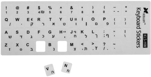 Xcellon Hebrew Keyboard Stickers (White)