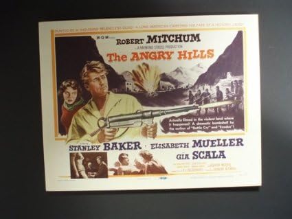 Robert Mitchum The Angry Hills Original 11x14 Title lobby card