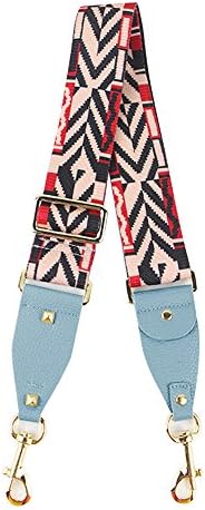 Myathle 2" Wide Purse Strap Replacement Guitar Style Colorful Canvas Crossbody Bag Straps for Handbags