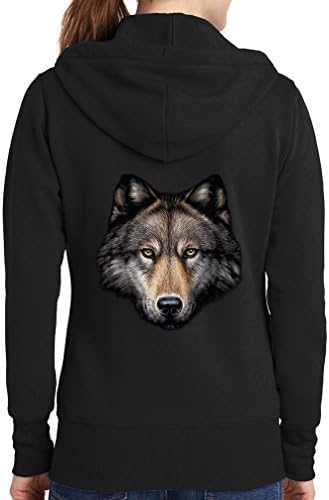 Womens Killer Wolf Full Zip Hoodie, Black, 4X