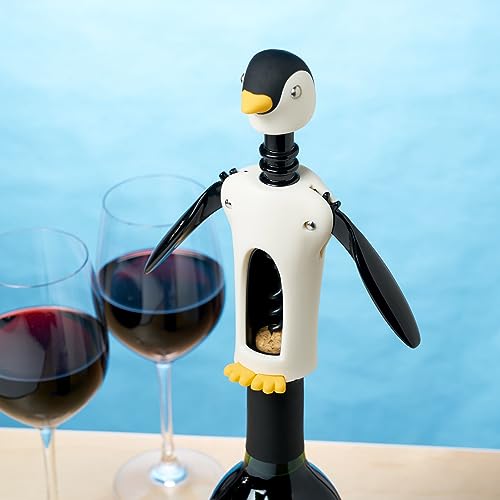 True Zoo Penguin Gifts Winged Penguin Corkscrew SoftTouch Wine Bottle