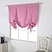 Deconovo Solid Tie Up Shades for Girls Room - Rod Pocket Blackout Curtain Panels, Window Curtain for Nursery (Pink, 46W x 63L, 1 Panel)