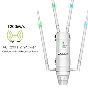 WAVLINK AC1200 Outdoor Weatherproof WiFi Extender/Wireless Access Point/Mesh with Passive POE,High Power Dual Band 2.4…