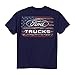 Buck Wear Men's Ford - Barbed Flag Cotton T-Shirt, Navy, Large