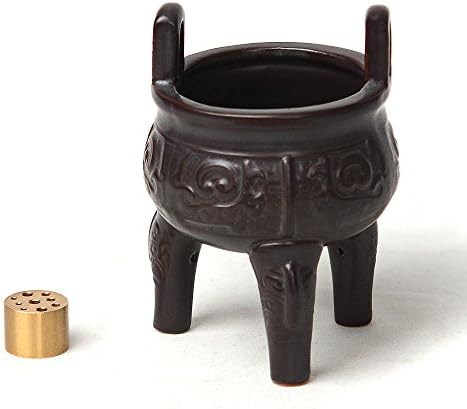 HJXL Mini Vintage Design Ding Cone Coil Stick Burner Holder Ash Catcher Chinese Traditional Style Buddhist Washable