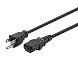 Monoprice 2ft 14AWG Power Cord Cable w/ 3 Conductor PC Power Connector Socket (C13/5-15P) - Black