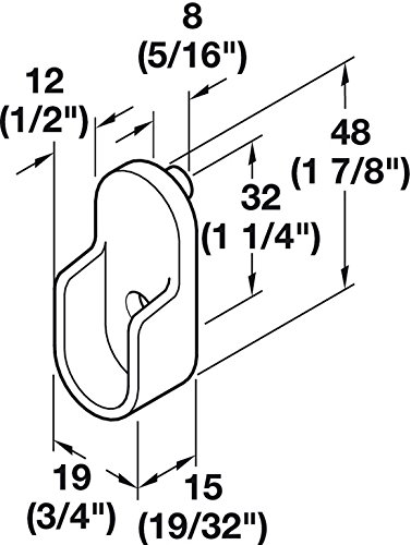 Hafele Oval Closet Rod Flange - w/Rear Facing Pins- 15 mm x 30mm - Chrome Finish (Pack of 12)
