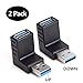 USB 3.0 Adapter 90 Degree Male to Female Combo Vertical Up and Down Angle Coupler Connector by Oxsubor primary
