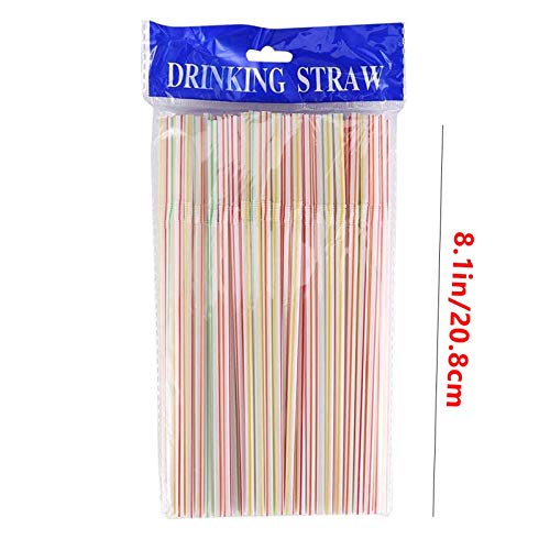 SHINEHUA 600 Stück Trinkhalm, Plastik Strohhalme Bunte Mehrfarbig Trinkhalme Plastiktrinkhalme Flexible Kunststoff… – Bild 7