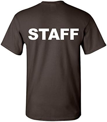 Staff T-Shirt Event Staff Uniform Employee Party Security Mens Tee Shirt Brown S