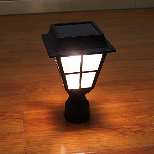 Kemeco ST4327Q-A LED Post Solar Cap Light Outdoor Bright Warm White Cast Aluminum Fixture for 3 Inch Fitter Mount Base Pillar Pole Pathway Driveway Garden Landscape Yard