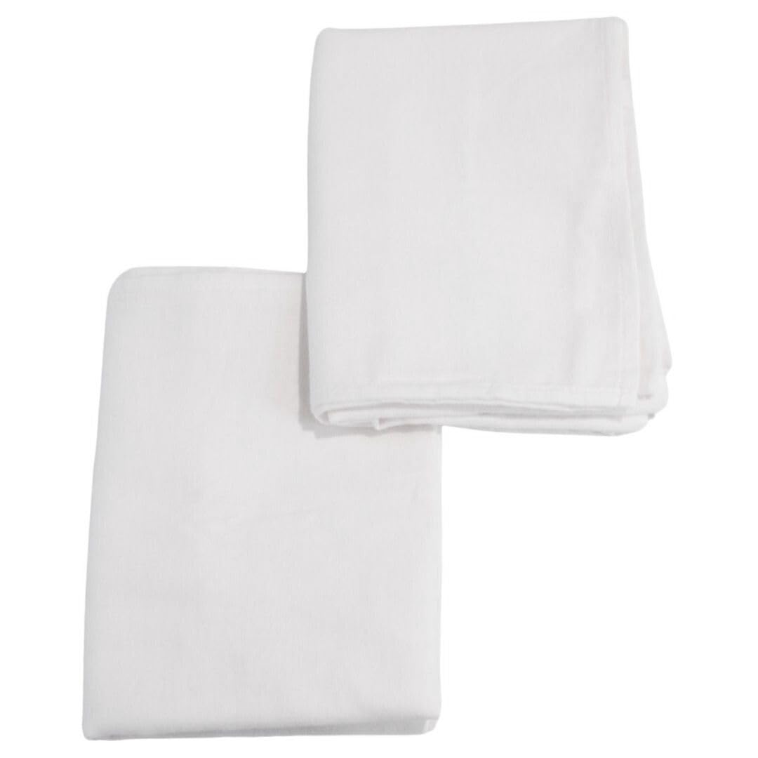 Junior Joy Cot Fitted Sheets, 100% Cotton, Oeko-Tex Standard 100, Soft and Breathable, 60 x 120cm, for Baby and Toddler, Pack of 2 - White