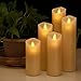 Bingolife Flameless Candles 5 6 7 8 9 Classic Pillar Real Wax Dancing Flame with 10-key Remote Control - 2/4/6/8 Hours Timer - Set of 5 (Ivory) by Bingolife