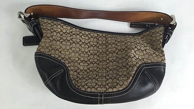 Coach Mini Signature Hobo Shoulder Bag 6351 Khaki Brown