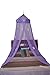 OctoRose Purple Butterfly Round Hoop Bed Canopy Net | Hanging Canopy Bed Drapes | Fits Full Crib, Kids, Twin, Queen, King Mosquito Netting 60x250x1200CM (Purple)