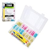 136 pcs Heat Shrink Insulated Waterproof Crimp Wire Connector Kit (Set Incl.-120 Heat Shrink Electrical Connectors, Heat Shrink Tube, Test Light, and Case) Connectors for Automotive & Marine Mechanics