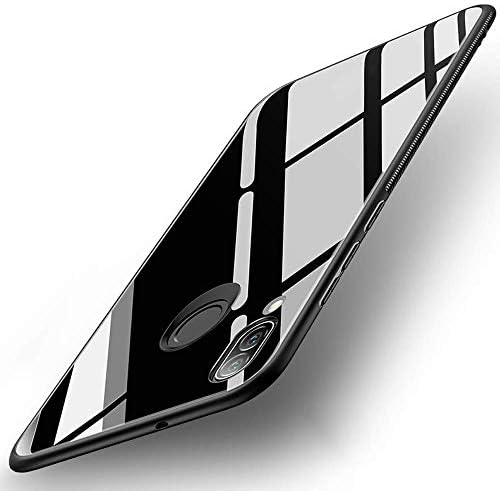 Mezmo Toughened Glass Back Case with Shockproof TPU Bumper Back Case Cover for Samsung Galaxy M20 - Black