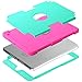 iPad Mini 4 Case, iPad Mini 4 Retina Case, BENTOBEN Anti-Slip Shock-Absorption Silicone High Impact Resistant Hybrid Three Layer Armor Protective Case Cover for iPad Mini 4 (Mint Green/Rose Red)