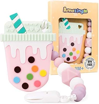 bubble tea silicone teether