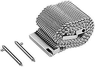 22mm Magnetic Milanese Loop Replacement Metal Band for S3 Band Strap Bracelet Accessories (Silver)