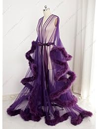 Old Hollywood - Túnica de plumas sexy para novia, de tul, para bodas