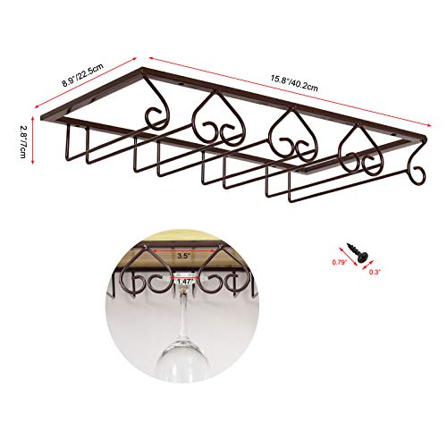 MOCOUM Wine Glasses Rack Under Stemware Rack, Wine Glass Hanger