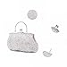 UBORSE Chichitop Beaded Sequin Design Flower Evening Purse Large Clutch Bag,Silver