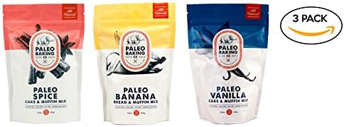 Paleo Baking Company - 3 Pack Variety - Paleo Vanilla Cake &amp; Muffin Mix, Paleo Spice Cake &amp; Muffin Mix, Paleo Banana Bread &amp; Muffin Mix