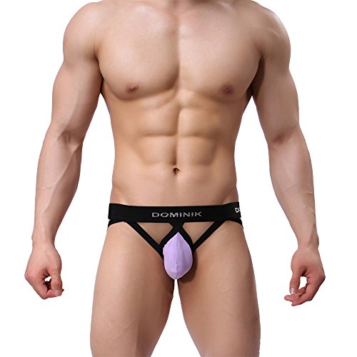 Dominik Jock Straps Thong Underwear, 10 Colors, Mens (L, English Lavender)