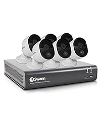 Swann SWDVK-845806V DVR-4580 1080P - Detector de video con control por voz (DVR de 8 canales, incluye 6 cámaras de vigilancia), blanco