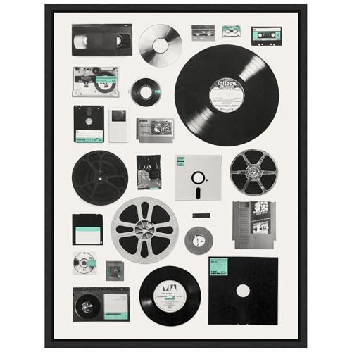Amanti Art Framed Canvas Wall Art 30x23 Media Of Eras by Florent Bodart, Framed…