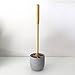 Iris Hantverk Birch Wood Toilet Brush and Soft Concrete Cup in Dark Grey