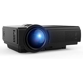 Projector by TENKER Q5 with 1500 Lumens LED Mini Projector Support 1080P HDMI USB TF VGA AV, Multimedia Home Theater LCD Video Projector, Black