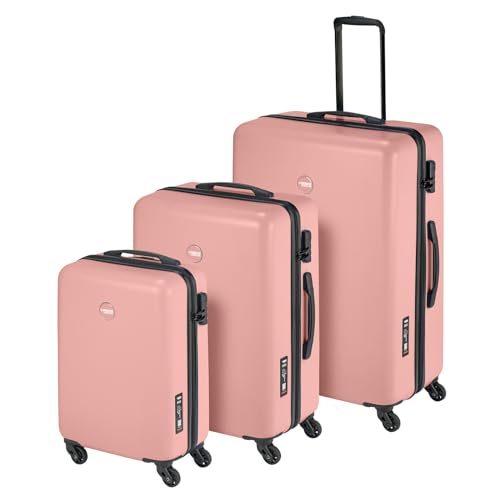 Koffer Set - PT01 - Reiskoffer mit 4 Rollen - Peony Pink Rosa - Dreiteilige Kofferset - Koffer & trolleys - hartschalenkoffer