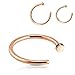 FIFTH CUE Rose Gold Flat Disc Nose Hoop 316L Surgical Steel Ring