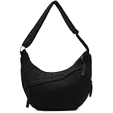 Nylon Crescent Crossbody Bag for Women Shoulder Tote Handbag Casual Sling Bag Dumpling Purse Bag for Outdoor Travel