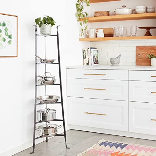 Enclume 6Tier Cookware Stand, Free Standing Pot Rack, Hammered Steel