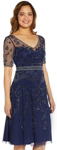 adrianna papell embroidered grid party dress Adrianna papell embroidered grid party dress + FREE SHIPPING
