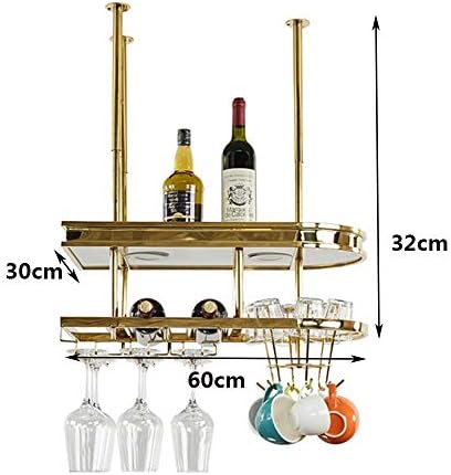 グラスホルダー 家電 カメラ ホームバーハンガーワイングラスは Pcソフト ワインゴブレットホルダー赤ワイングラスホルダークリエイティブステンレス鋼逆さラックハンギングラック オシャレ な な デザイン Color Gold Size 30x32x60cm B0b7gzv9