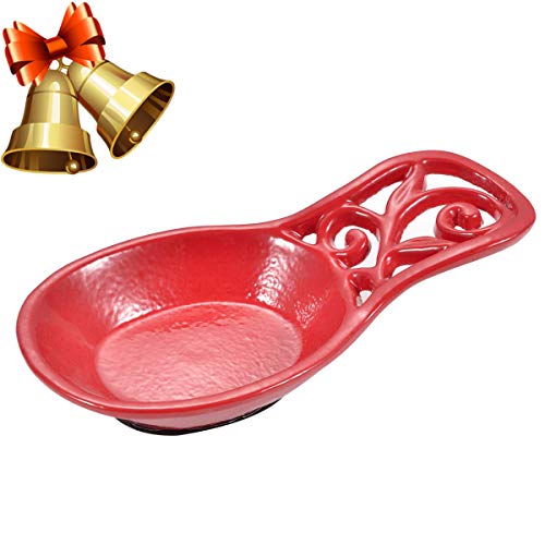 Kitchen Spoon Rest Cast Iron Utensil Rest Ladle Spoon Holder for Stove