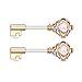 Vintage Filigree Key with Opal Glitter Heart Nipple Barbells in 316L Stainless Steel - Sold as a Pair - Multiple Colors Available (Rose Gold Tone / White)