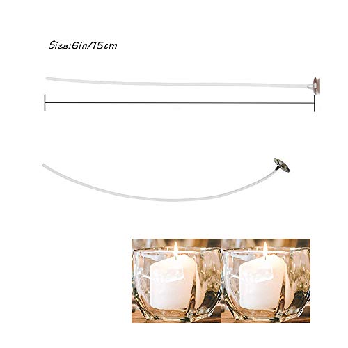 200pcs Candle Wicks,6 Inches Pre-Waxed Natural Cotton Core,No Smoke Design for Candle Making,Candle DIY
