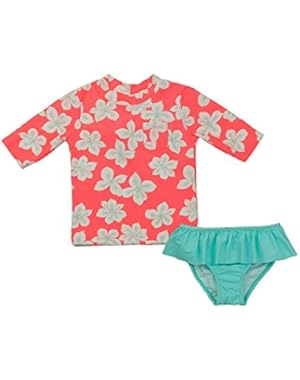Baby Girls' 2-Piece Hibiscus Rashguard Set