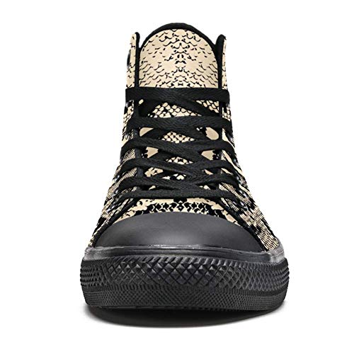 41z9heeYvrL LORVIES - Zapatillas deportivas de tela para hombre, diseño de textura de serpiente, color negro LORVIES - Zapatillas deportivas de tela para hombre, diseño de textura de serpiente, color negro - Imagen 3