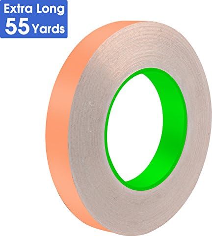 Copper Foil Tape (0.48inch x 164ft) Double-sided conductive tape, for Guitar &amp; EMI Shielding, Slug Repellent, Crafts, Electrical Repairs, Grounding , Conductive Adhesive