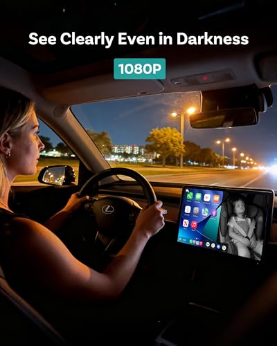 OTTOCAST Cabin Care Baby Car Camera 2026 (for Wired CarPlay Only) | Uses Your Car's Built-In Screen,No Extra Screen Needed,Split Screen for CarPlay and Baby,No-Glow Night Vision,150°Wide Angle