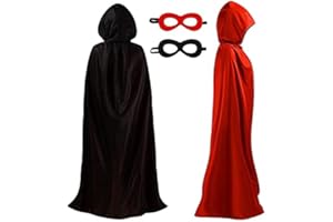 Baokcotei Halloween Hooded Cloak Unisex Reversible Cape Cloak for Witch Vampires Party Christmas Halloween Cosplay Costumes